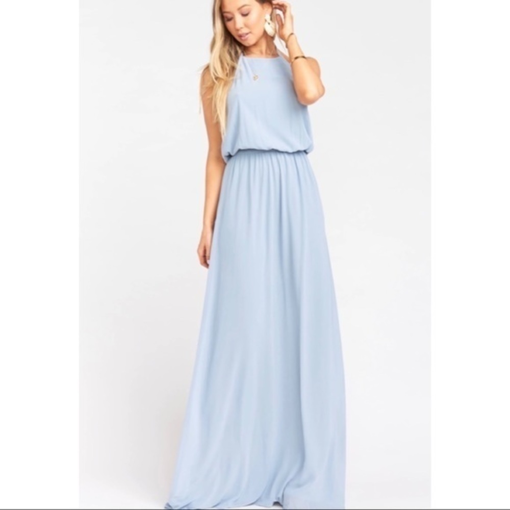 SMYM Heather Halter Maxi Steel Blue